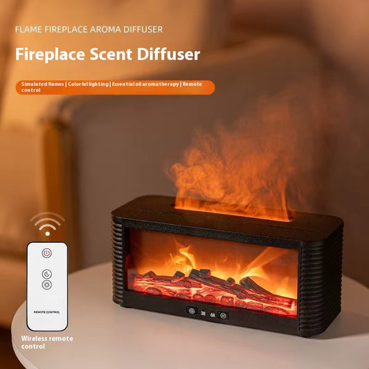 Simulated Bonfire Flame Diffuser Room Ultrasonic Fire Humidifier 250Ml Fireplace Essential Oil Aroma Diffuser with Timer